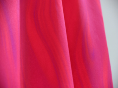 Red satin cloth on the altar.