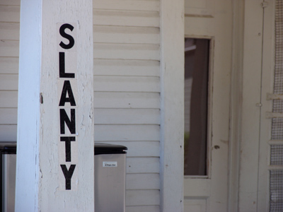While renovations occur all over campus, the house they call Slanty remains defiantly oblique (see May 8, 2006).