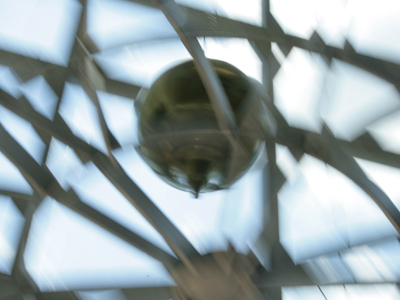 Yes, I`ve photographed this pendulum before (see August 9, 2004), but never from underneath.