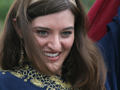 Dancing to the dumka.