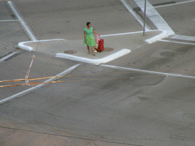 Marooned on an urban island.