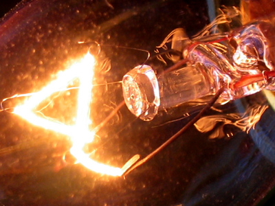 Inside a Christmas tree bulb.