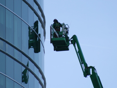 Fascinated by his own reflection.