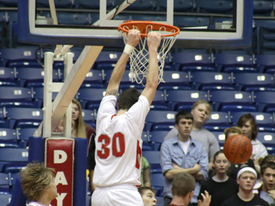 A failed rebound, not a monster dunk, but it looks impressive anyway.