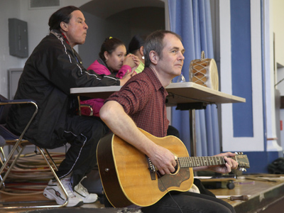 Local musicians collaborate with Native American performers from South Dakota.