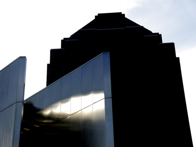 Outside the gallery were some stationary buildings . . . 