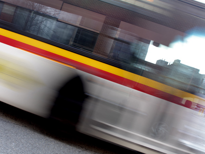  . . . and a speeding bus.