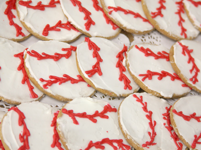 It was another baseball day at the UD library.