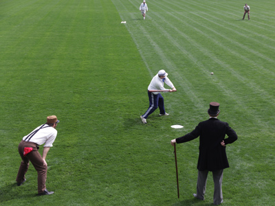 The nicely dressed umpire had little to do, since there were no called balls or strikes.