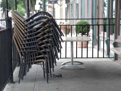 Awaiting the daily parade of coffee drinkers.