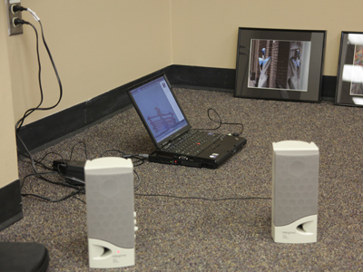 Another important tool I used in the gallery was this computer to play some calming Handel and Mozart.