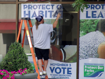 Signage for the MetroParks levy has improved significantly since August 19.
