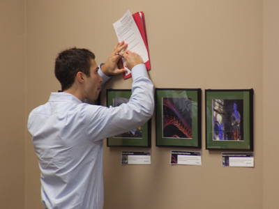 Art students had to visit my exhibition and write opinions about it.  Some waited until the last day, and others waited too long, after I took down the pictures later in the day.