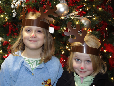 Caught snooping under the Christmas tree.