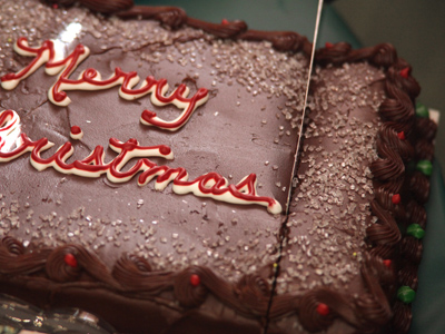 Better cut the thing.  People are getting restless.