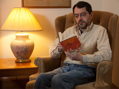 Okay, enough foolishness.  The objective is to learn how to take well-illuminated indoor portraits.  Not that THIS is one.