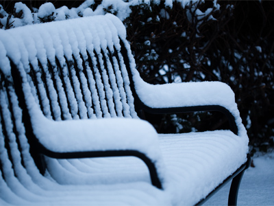 Dull objects are interesting to look at when it snows.