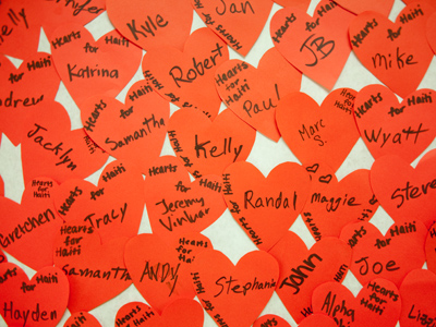 Hearts for Haiti.
