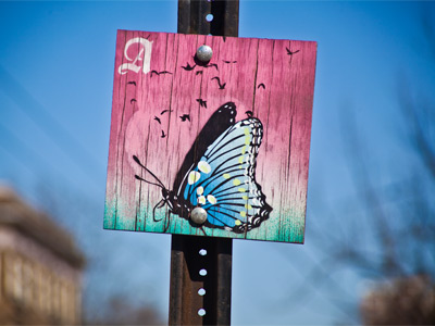 Fluttering by Fifth Street.