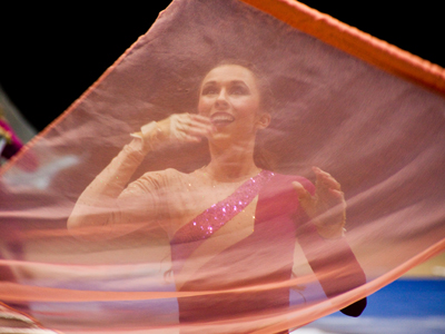 Every color guard routine is different, and my challenge is to watch the action and anticipate what`s about to happen.