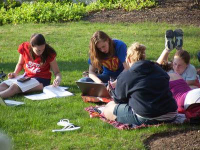 Studying on a beautiful Sunday night?  They must be freshmen.