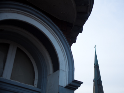 Out for an evening walk through the neighborhood.