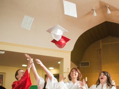 Pomp, circumstance and silly hats.