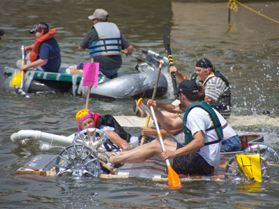 Ahoy, maties -- shiver me Styrofoam!  It`s time once again for the Outrageous River Derby (see August 9, 2009;  August 10, 2008;  August 5, 2006;  and August 14, 2005).