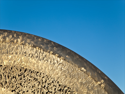 Portable Shrine for El Hajj El Malik Shabazz (detail), by Willis `Bing` Davis, on display at the University of Dayton`s Roesch Library now through January 31.