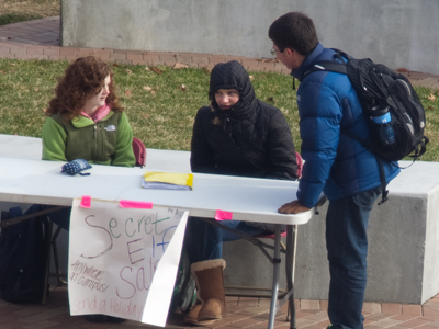 `Maybe we should`ve set up the recruiting table inside.`