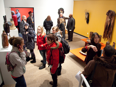 Despite the weather, Bing`s exhibition brought in a crowd.