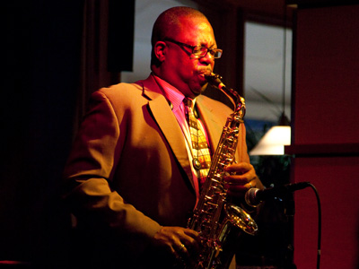 Ron Jones on alto saxophone.