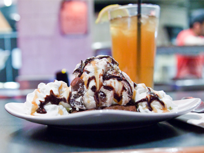 Ice cream felt cool after eating pizza with black beans.