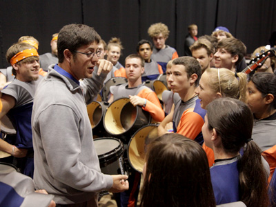 A last-minute pep talk from the coach.