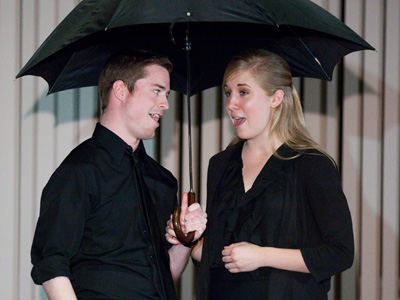 What a cute duet:  `A Small Umbrella in the Rain.`