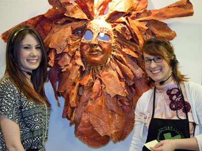 Sun Mask by Leesa Haapapuro (with two admirers).