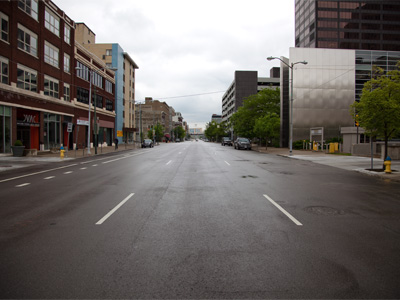 Dayton`s population decline makes it easier to jaywalk.