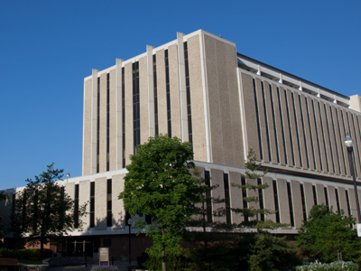 I took a picture of Roesch Library yesterday too, but I deleted it because the sky was dull and gray.