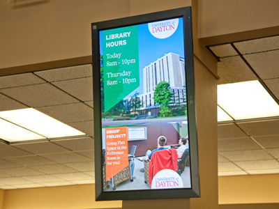 My pictures on display in the lobby of the UD Library.