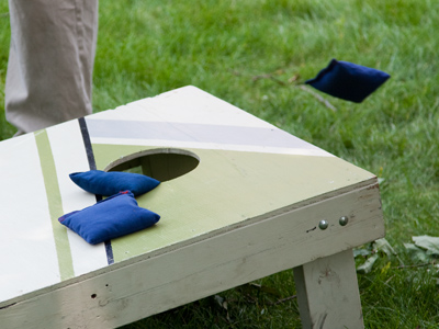 After eating, then it`s time for a little competition.