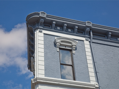 A building on my street is getting a nice new coat of paint (see June 3 above).