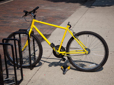 Feel free to use the yellow bikes, but don`t expect any luxuries -- such as a seat.  (See May 13, 2011).