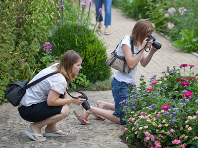 I taught a workshop today about closeup photography.  These students are practicing what I preached.