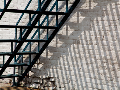 I took shelter from the hot sun underneath this stairway and ended up with a very strange tan.