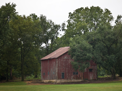 Just off the driving range.  The windows are all broken.