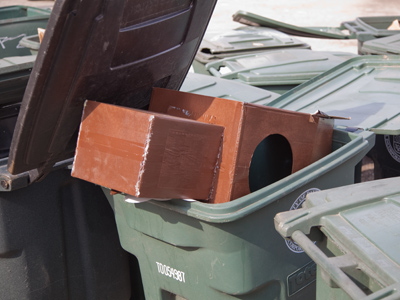 Last night`s robot costume is this morning`s trash.