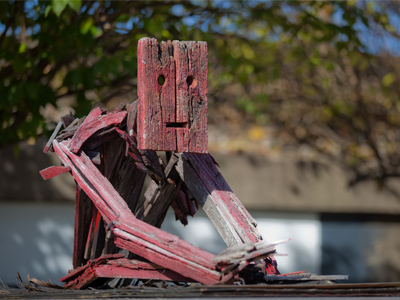 Mr. Woodman looks bored.  Bored . . . get it?