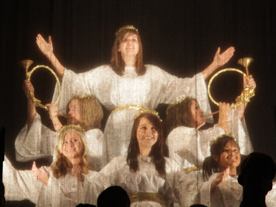 They suddenly appeared during the `Hallelujah` chorus.