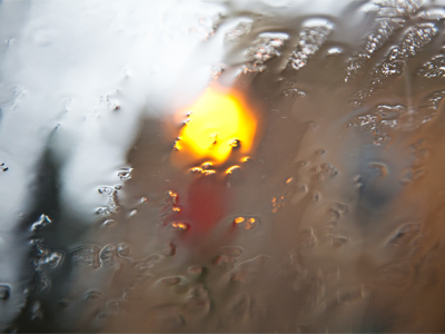 Sitting inside my car, contemplating the dash through the rain to my front door.