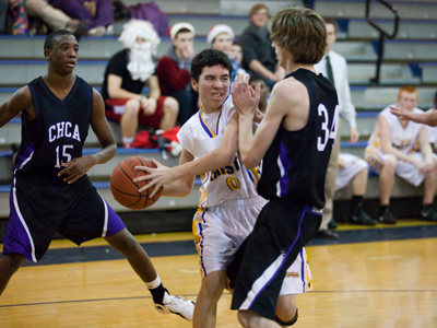 Don`t foul.  Santa Claus is watching.